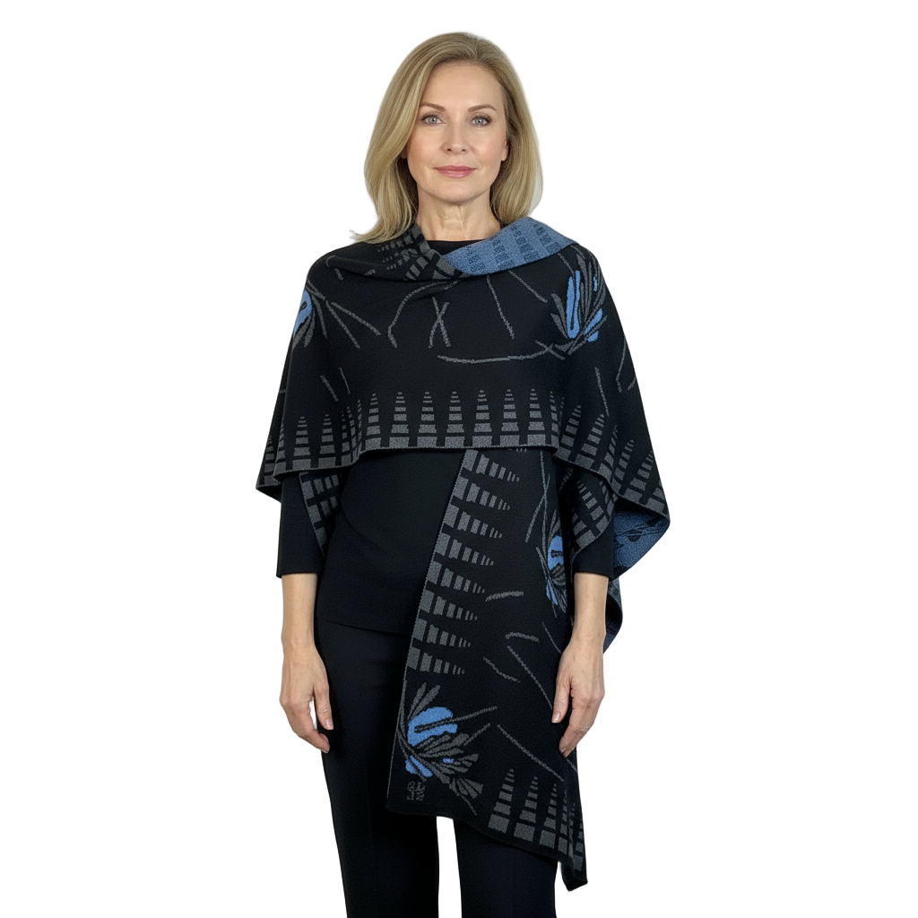 Blossom Black, Charcoal, Light Blue