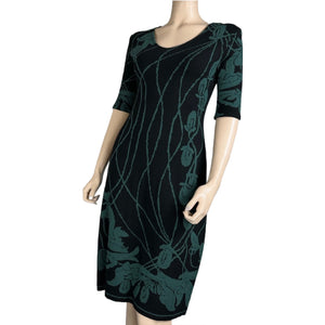 Water Lily Amanda Dress Black and Forest Green
