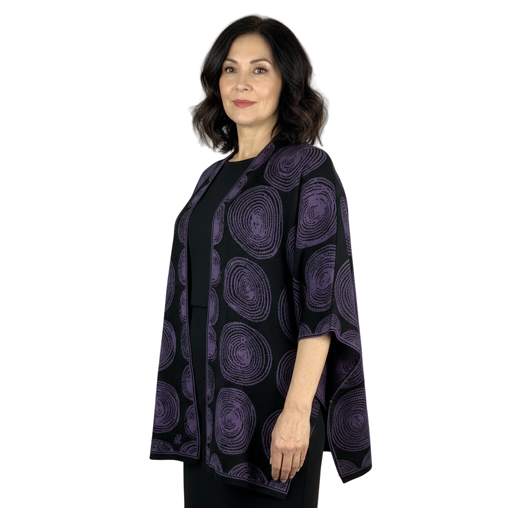 Spirals Cape Purple & Black