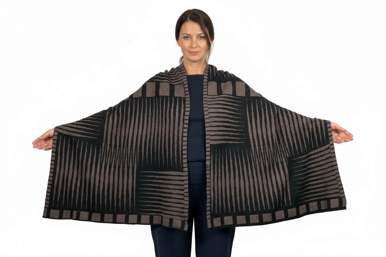 Tides: Reversible black/bronze Shawl Scarf Wrap