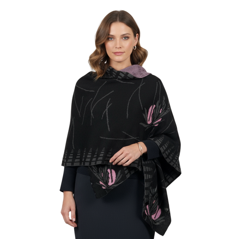 Blossom Black Charcoal Pink Wrap
