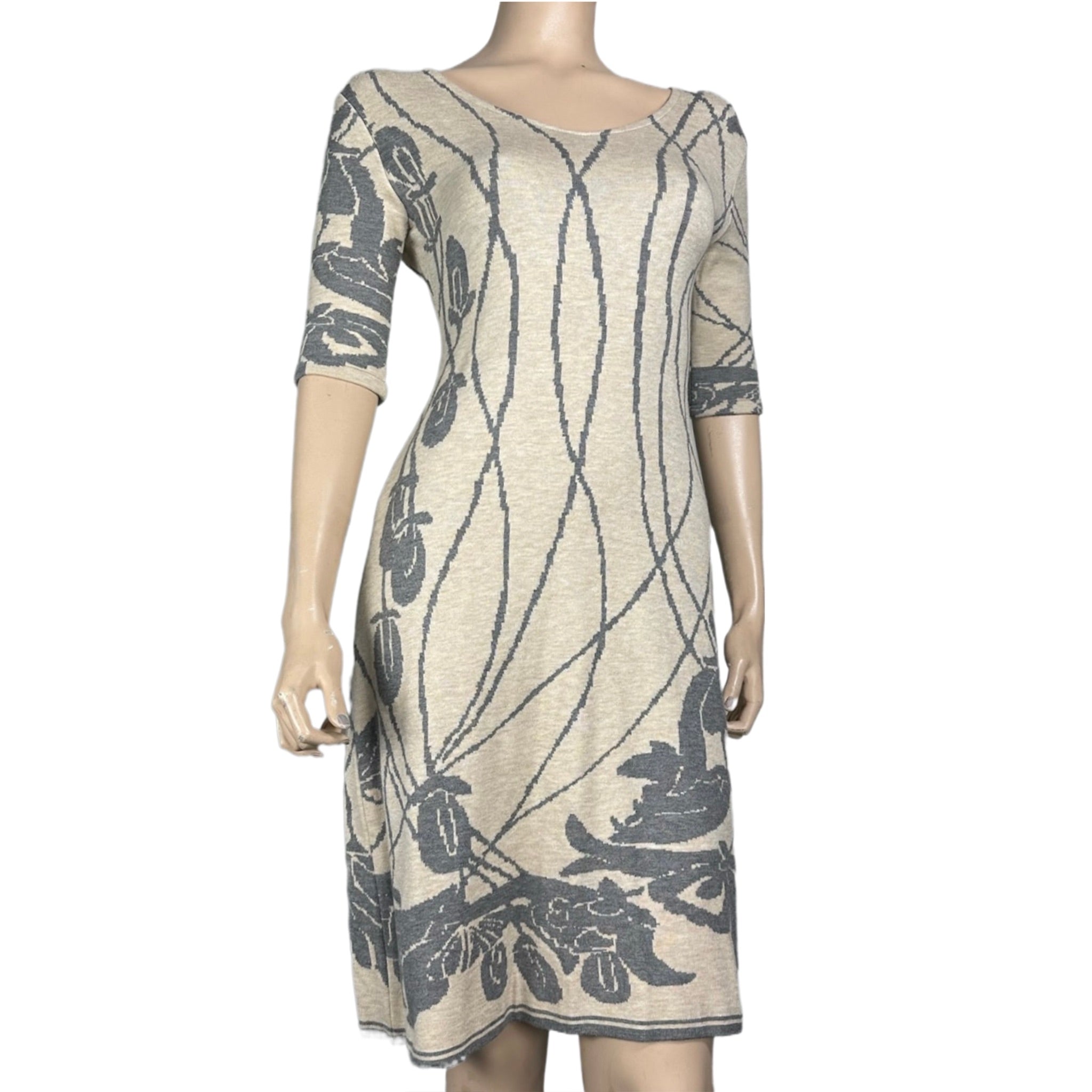 Water Lily Amanda Dress Light Grey and Cream