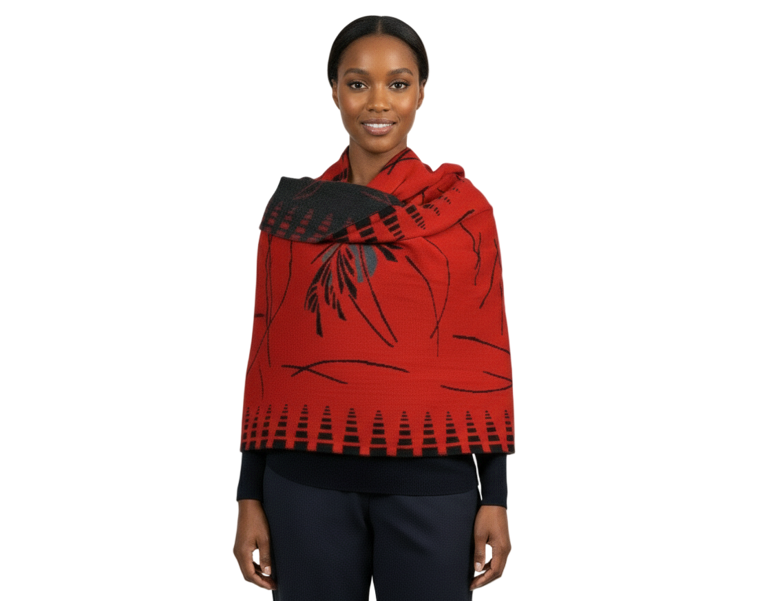 Blossom Red, Black, Dark Grey Wrap