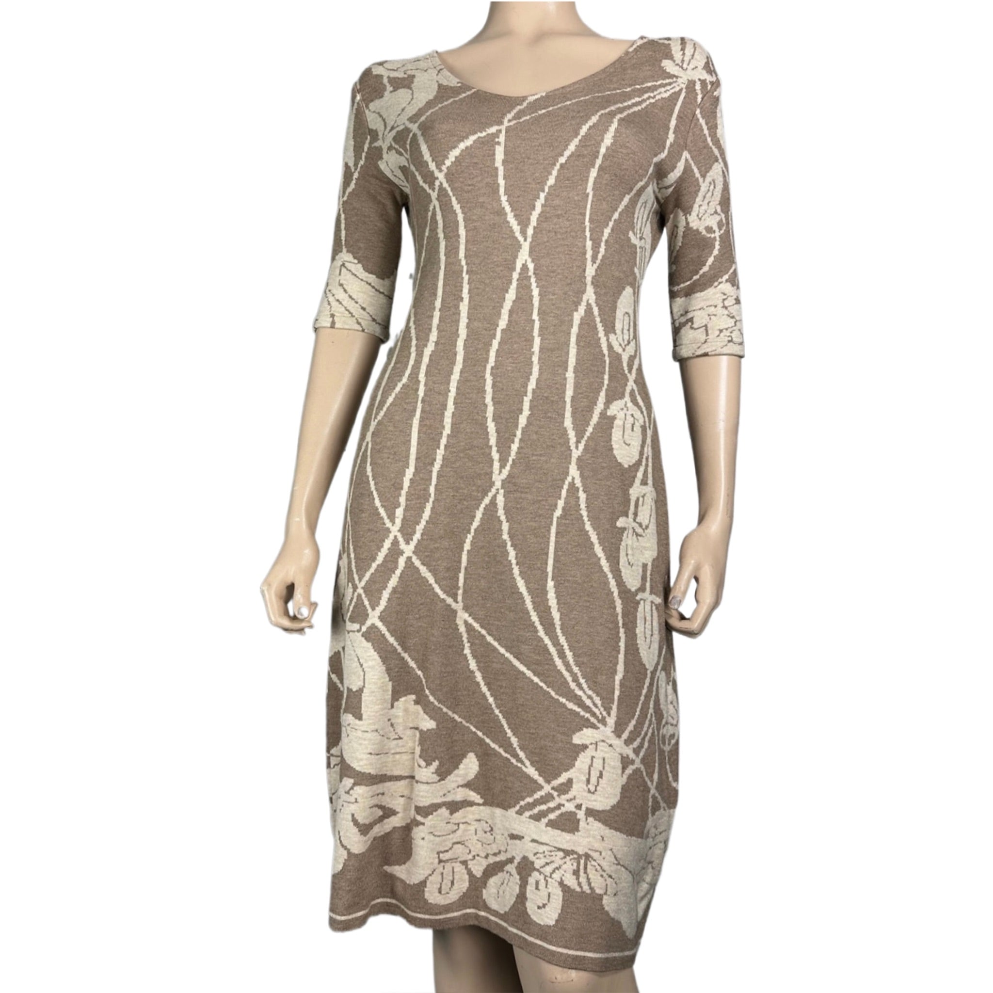 Water Lily Amanda Dress Sand and Cream