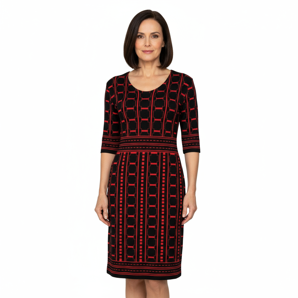 Chatham Amanda Dress Black and Red