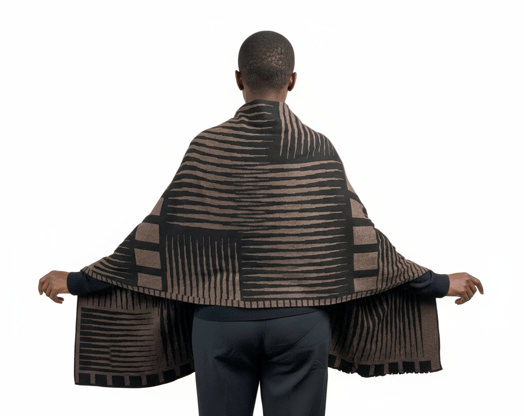 Tides: Reversible black/bronze Shawl Scarf Wrap