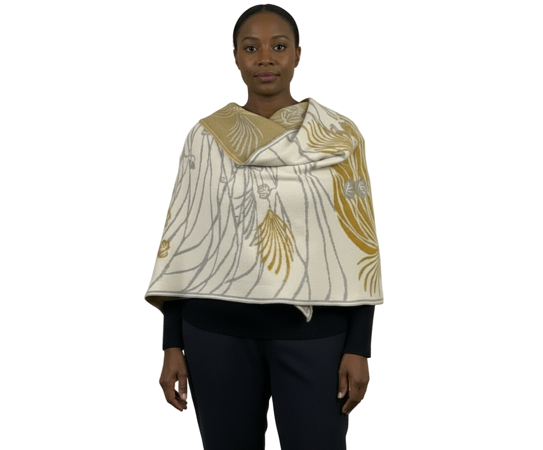 Moonscape Cream, Lt Grey, Gold Wrap