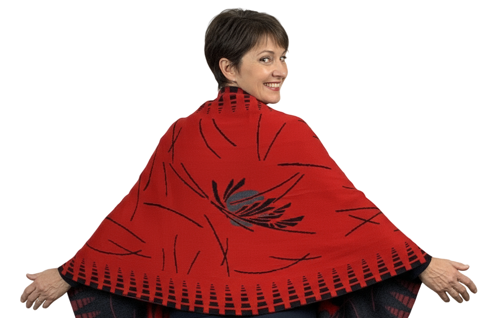 Blossom Red, Black, Dark Grey Wrap