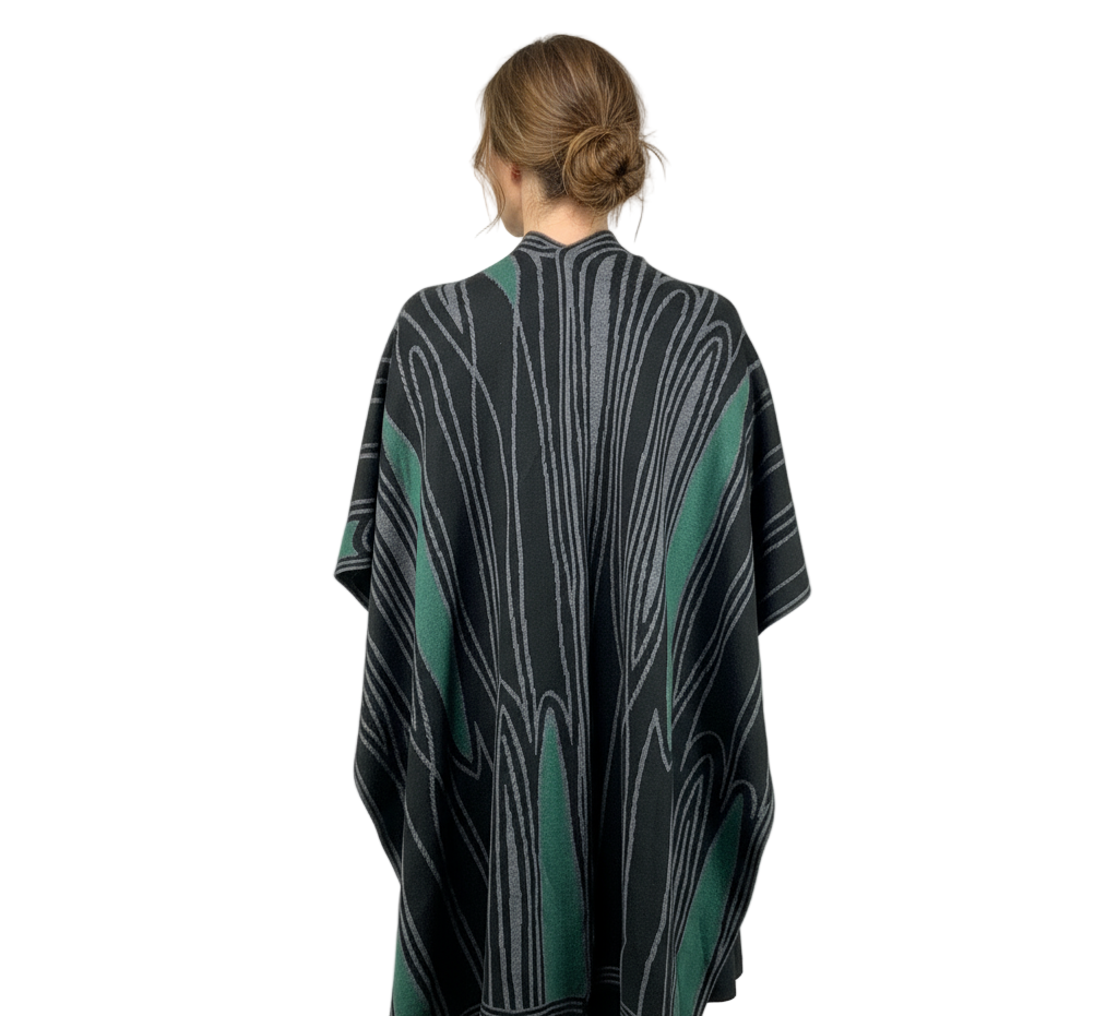 Mid Century Black, Charcoal and Hunter Green