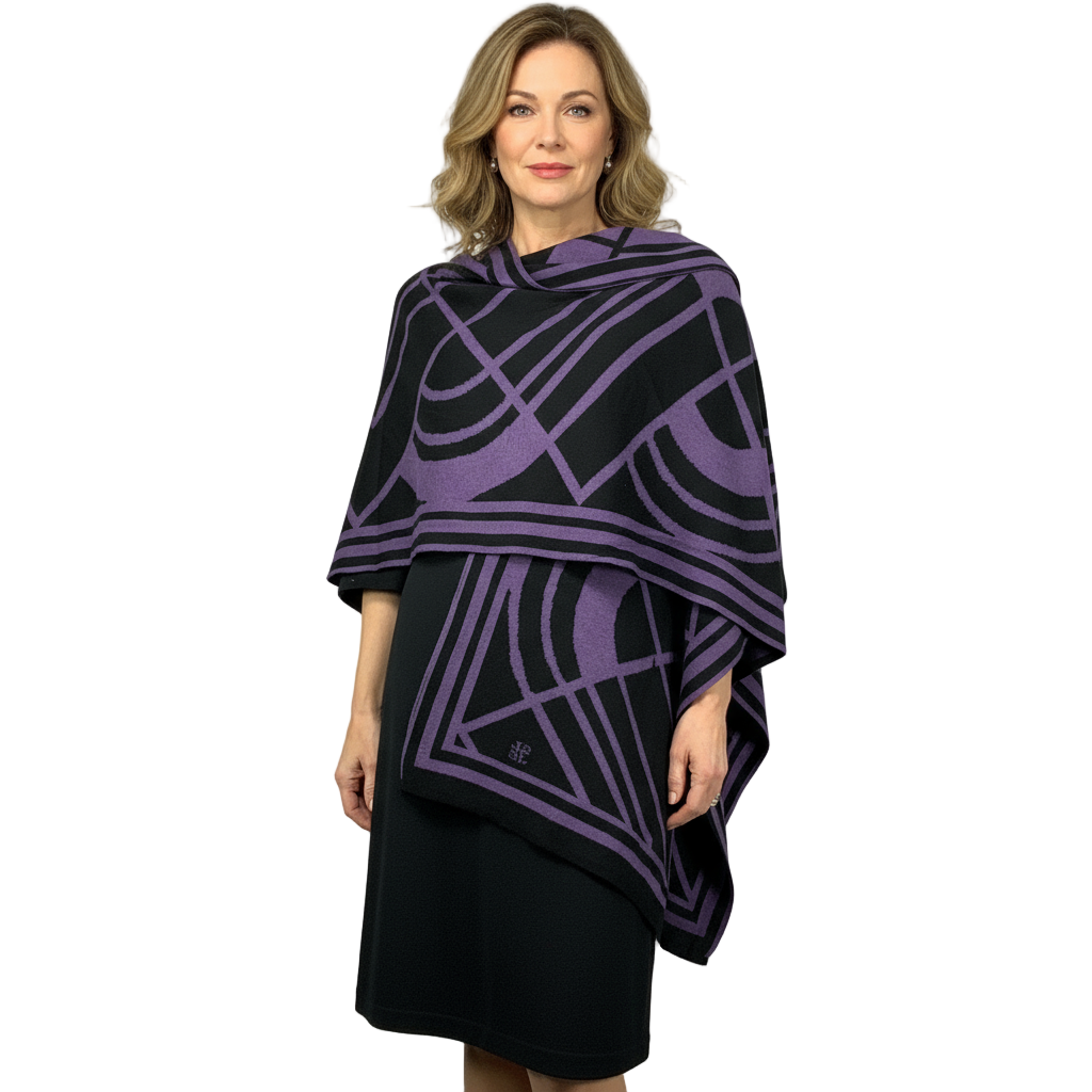 Deco Cape Black & Purple