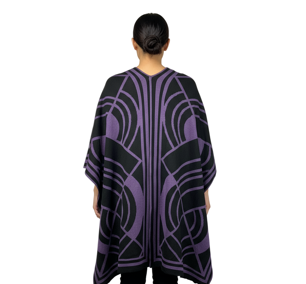 Deco Cape Black & Purple