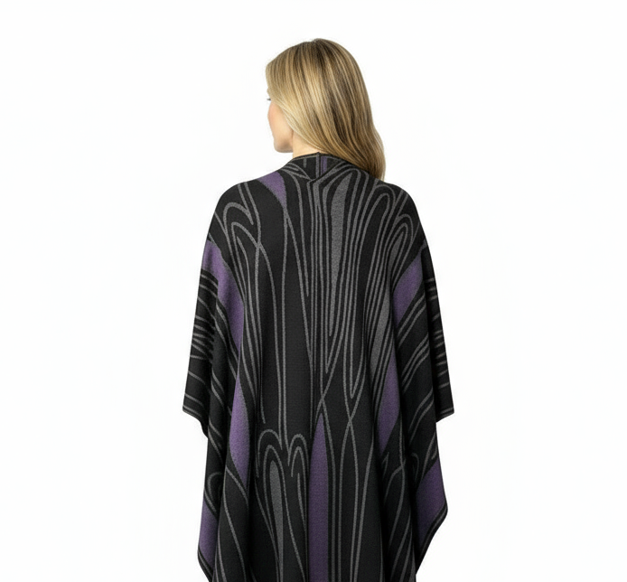 Mid Century Black, Charcoal Purple