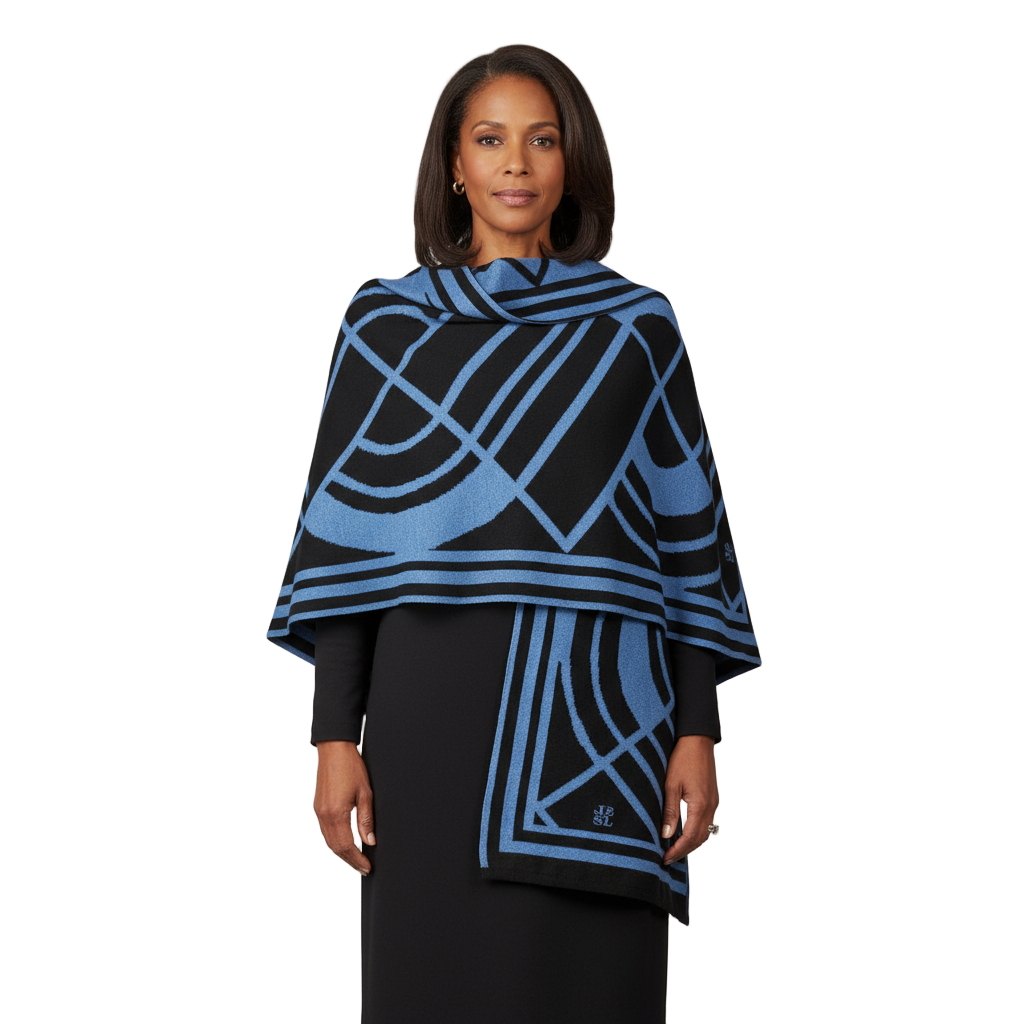 Deco Cape Black & Lt. Blue