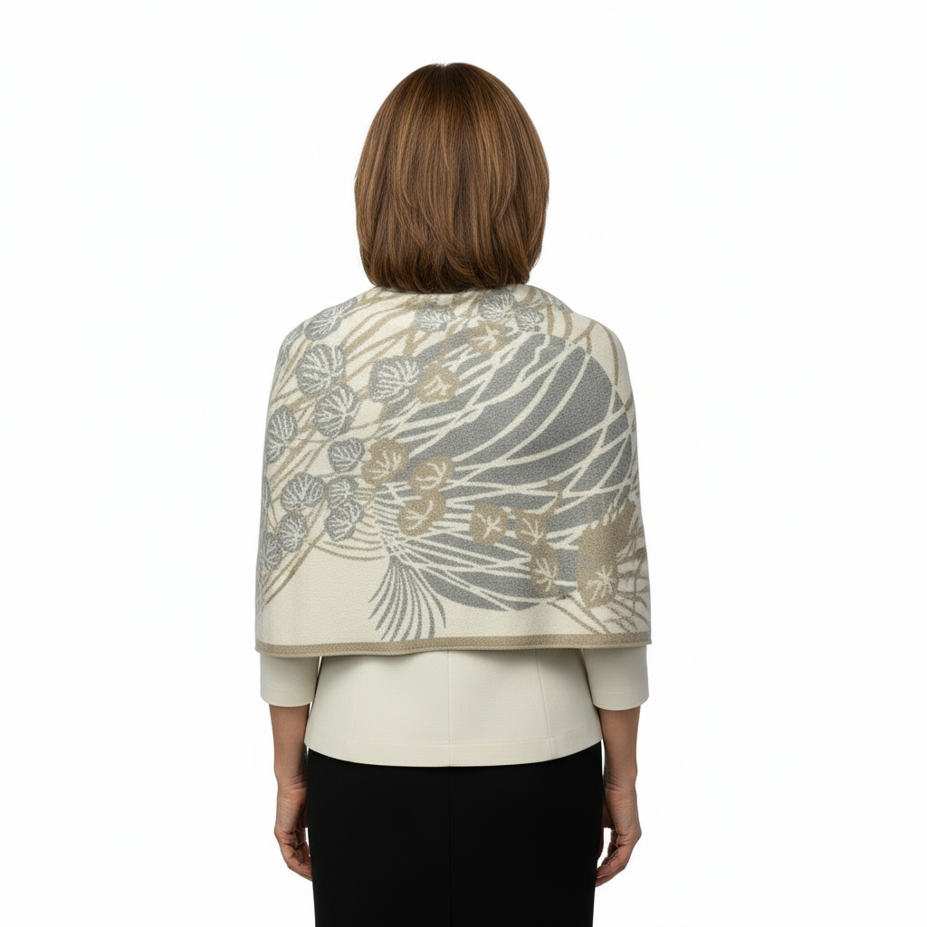 Moonscape Shawl Wrap Cream, Sand, Light Grey