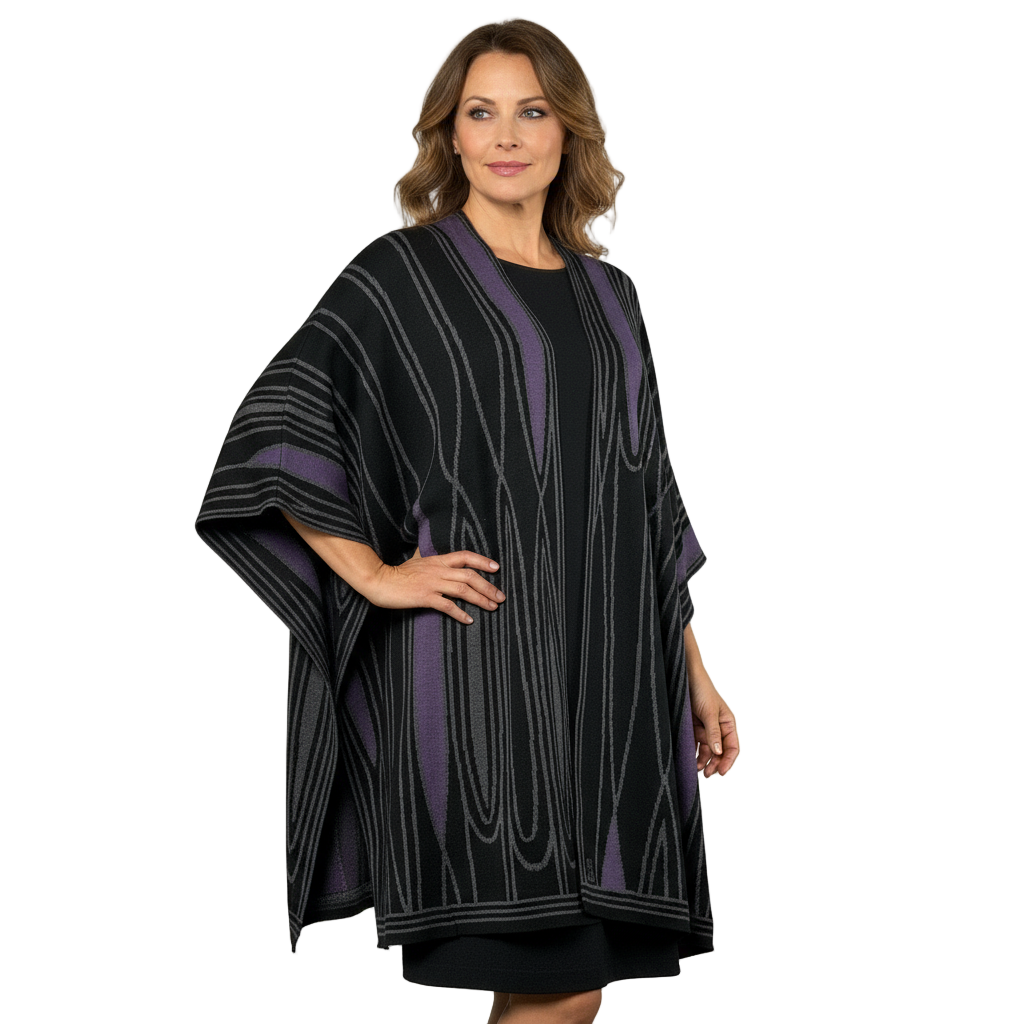 Mid Century Black, Charcoal Purple