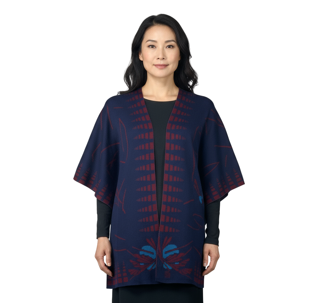 Blossom Cape  Navy, Wine, Blue