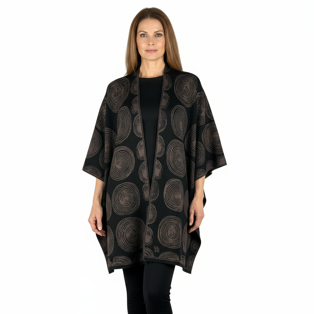 Spirals Cape  Black & Brown