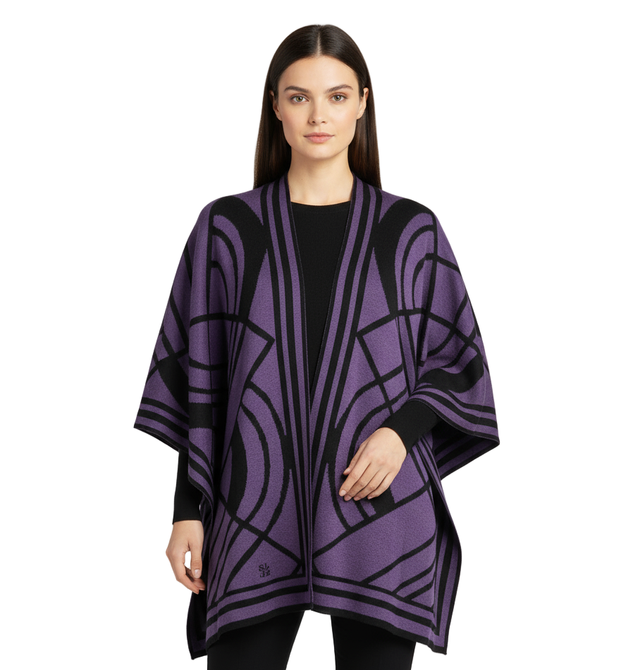 Deco Cape Black & Purple