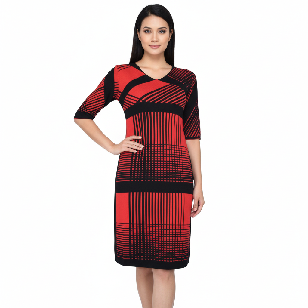 Corsica Dress Red and Black