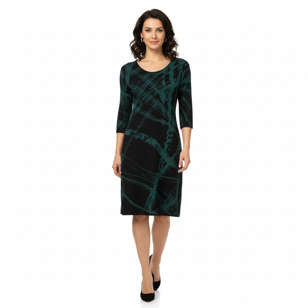Mirage Amanda Dress Hunter Green and Black