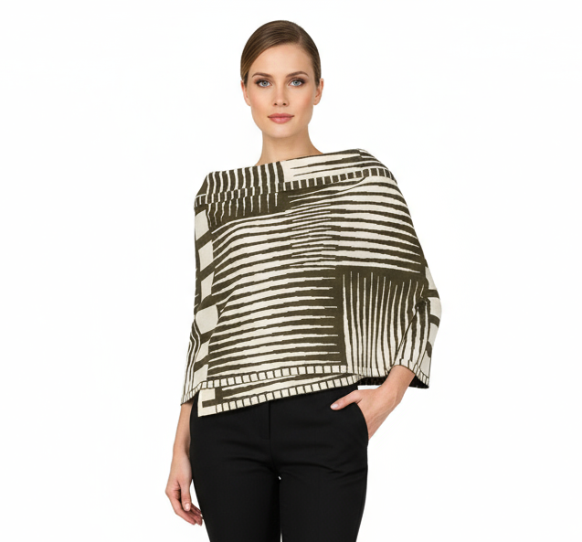 Tides: Reversible olive/cream Shawl Scarf Wrap