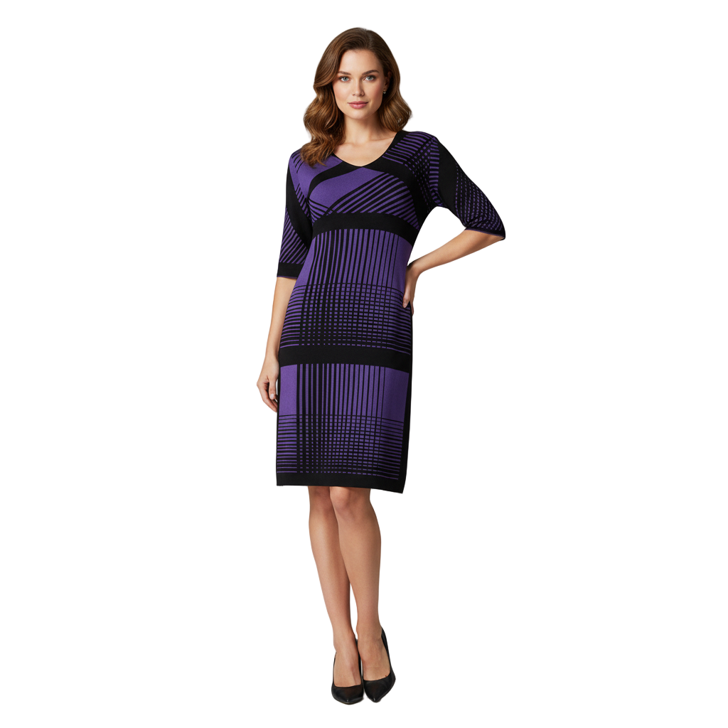 Amanda Dress Purple and Black