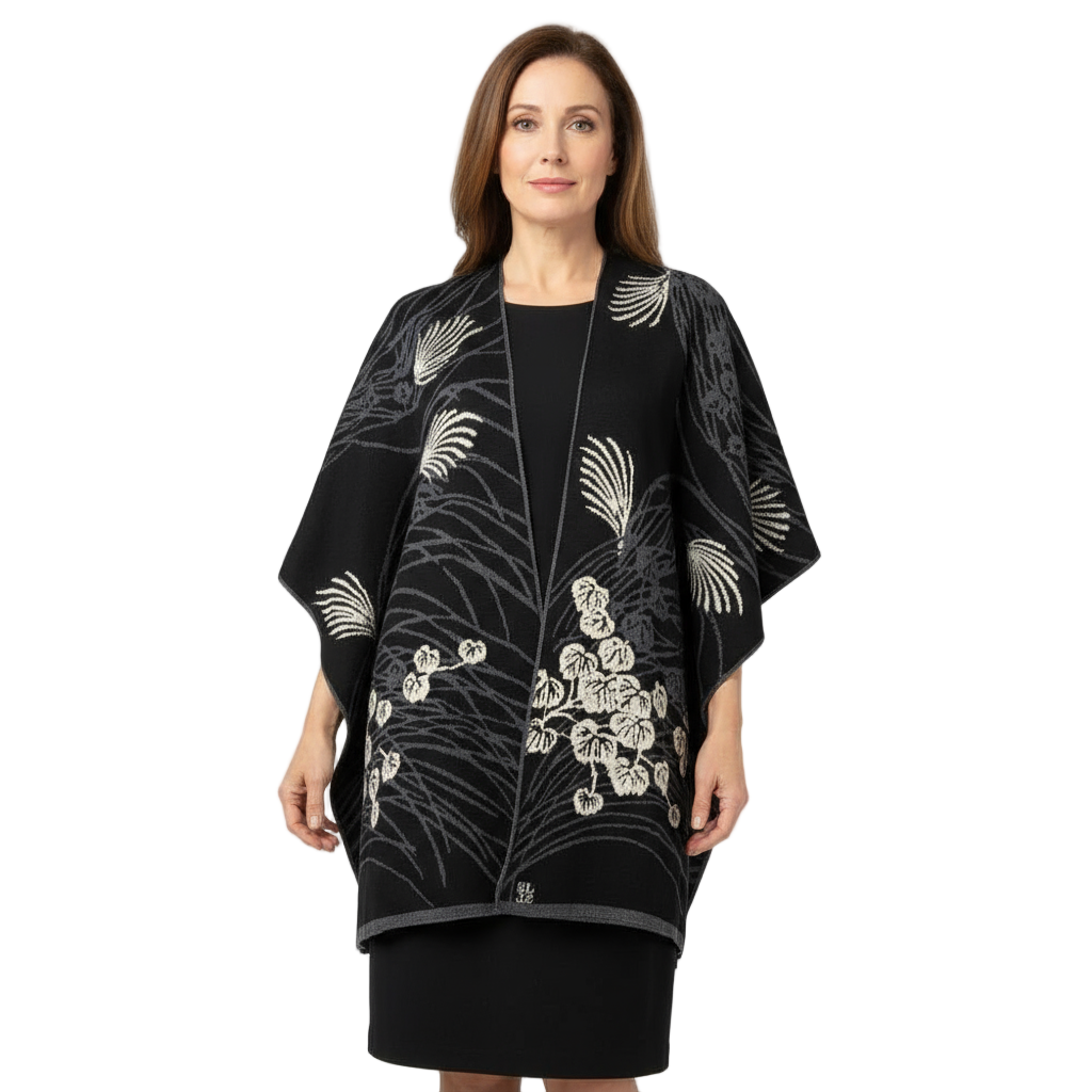 Moon Vine Cape Black, Grey, Cream