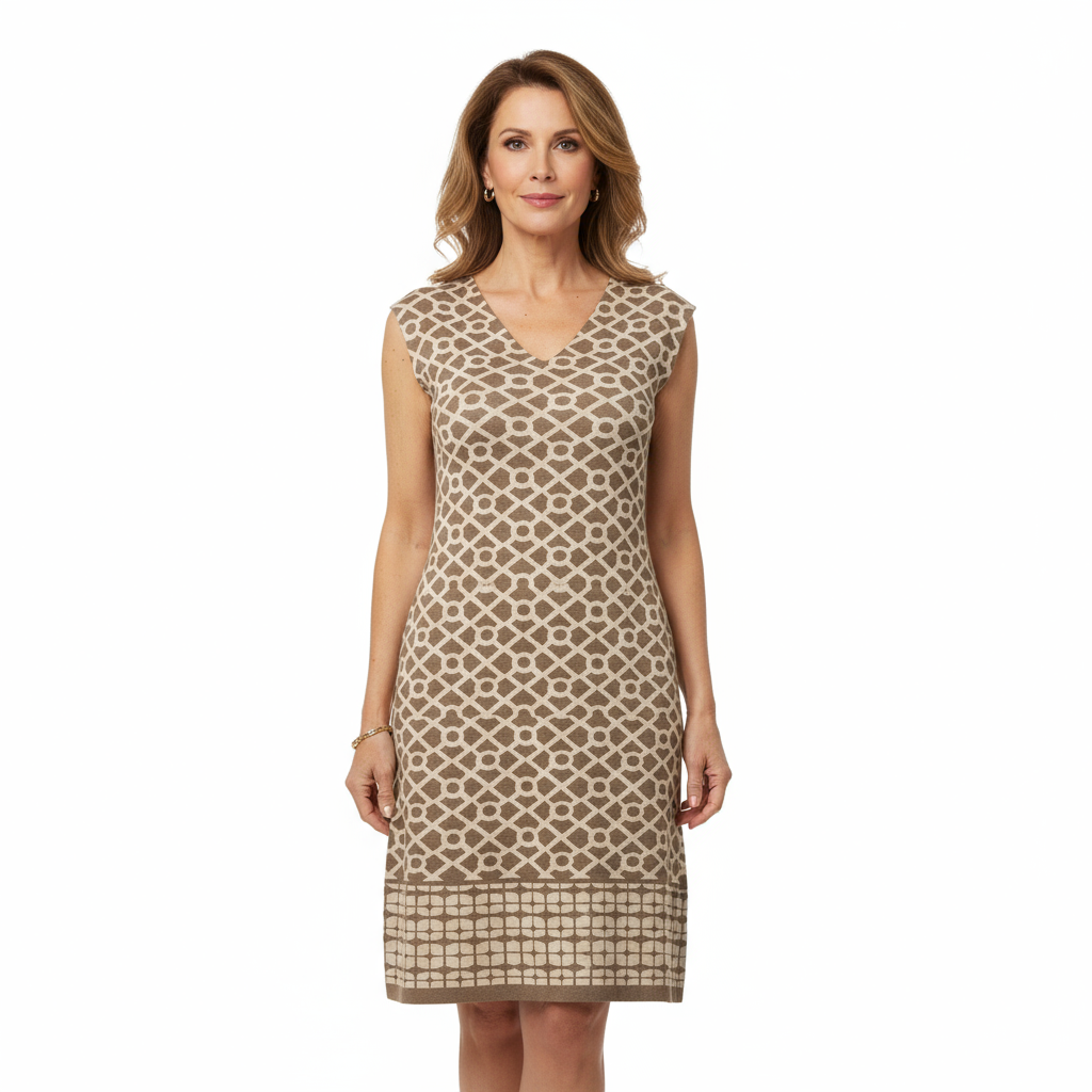 Bus Stop Amanda Dress Sand and Cream