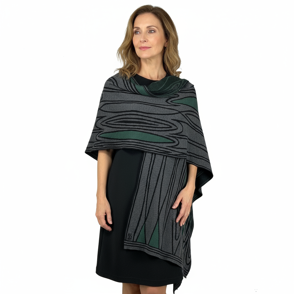 Mid Century Charcoal,  Black and Hunter Green