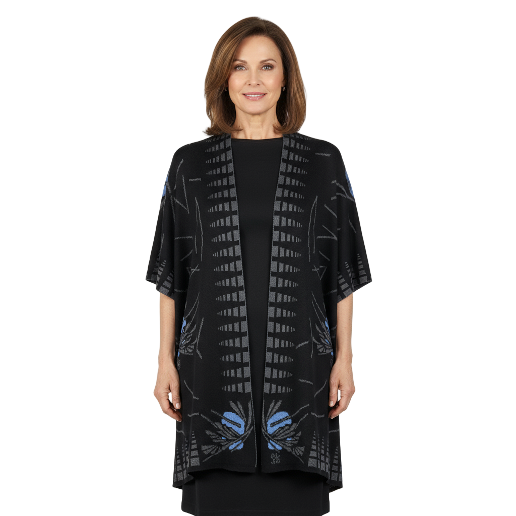 Blossom Black, Charcoal, Light Blue