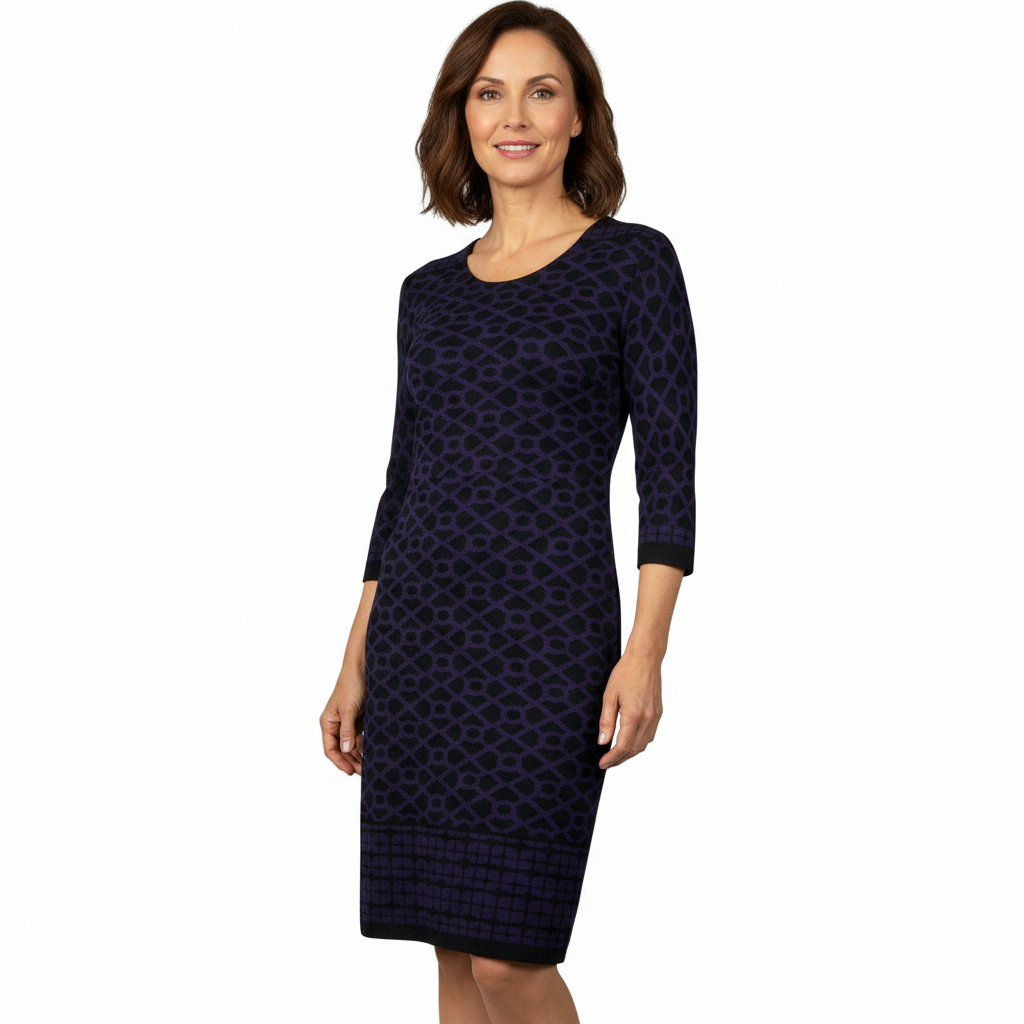 Bus Stop Amanda Dress Black and Dark Purple