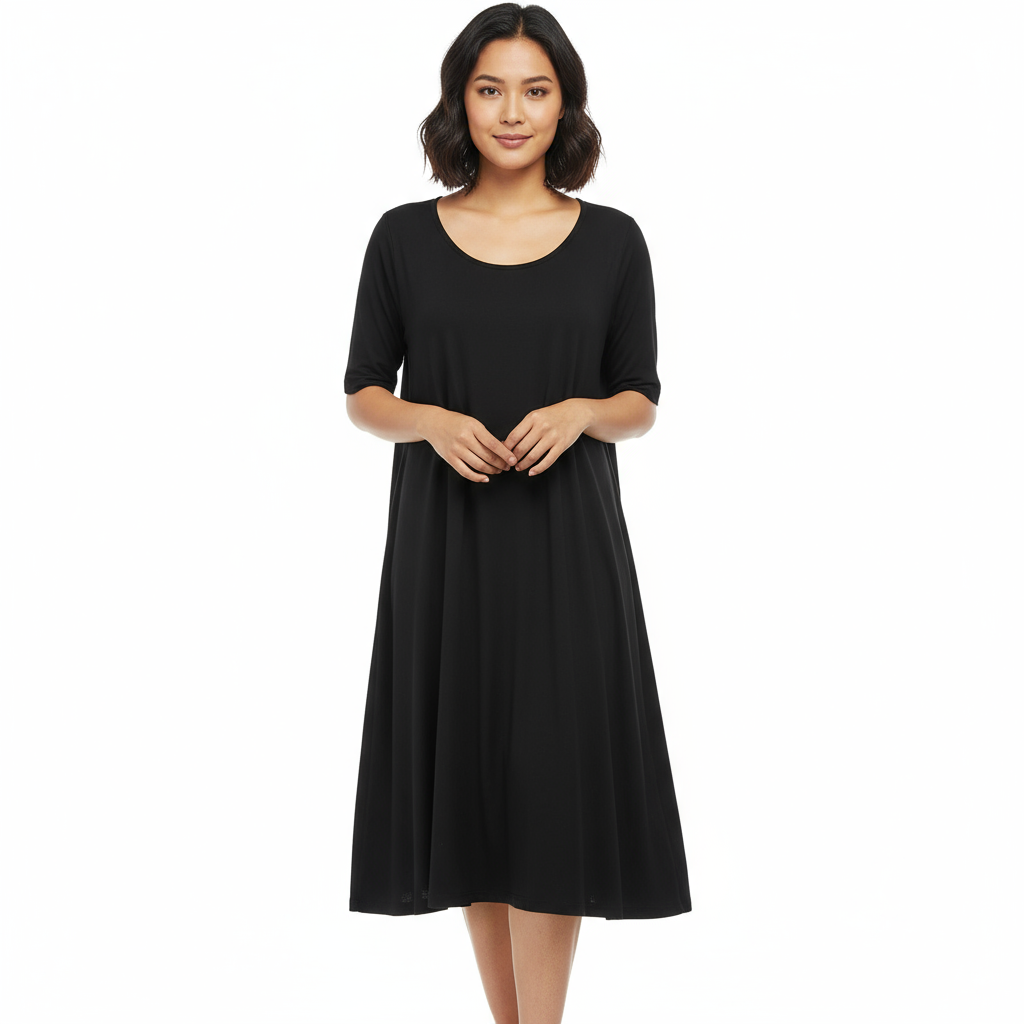 Solid Black Alice Relaxed-Fit