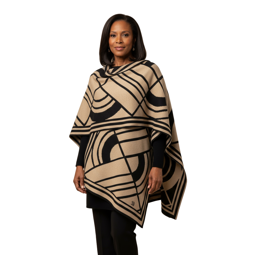 Deco Cape Black & Sand