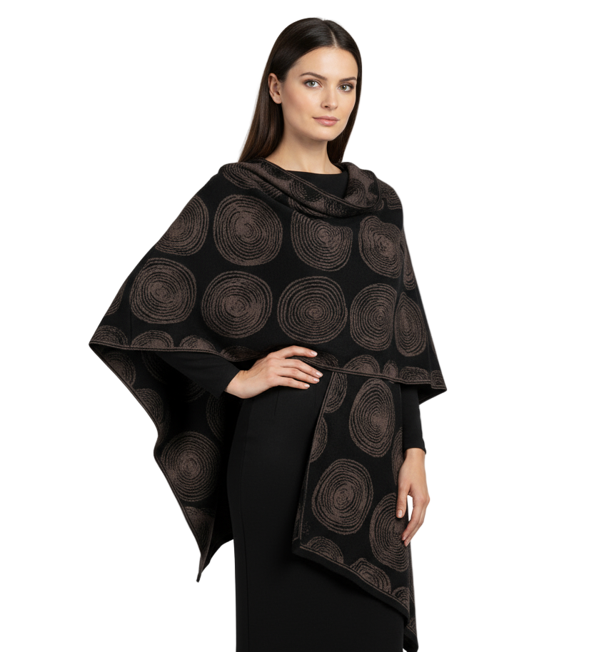 Spirals Cape  Black & Brown