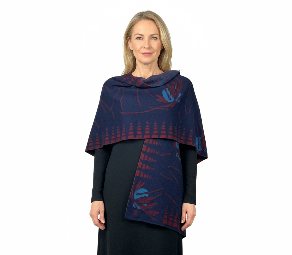 Blossom Cape  Navy, Wine, Blue
