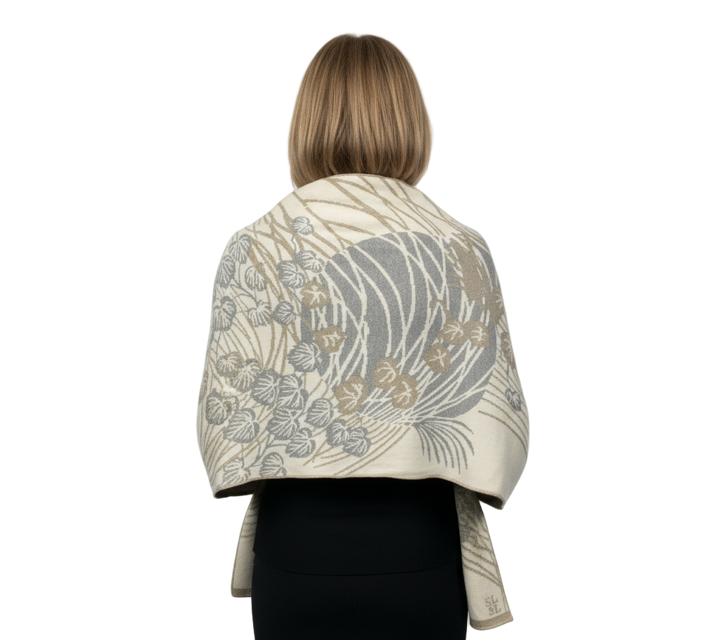 Moonscape Shawl Wrap Cream, Sand, Light Grey