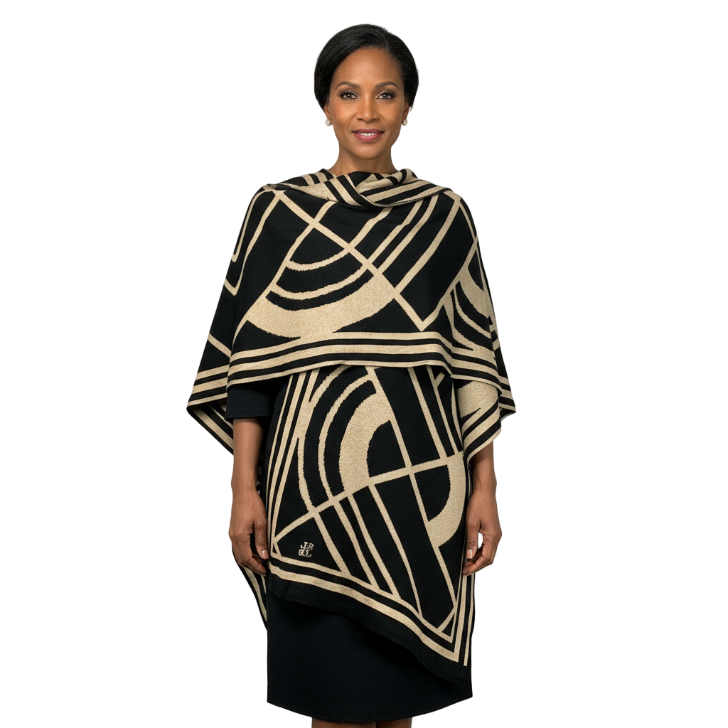 Deco Cape Black & Sand