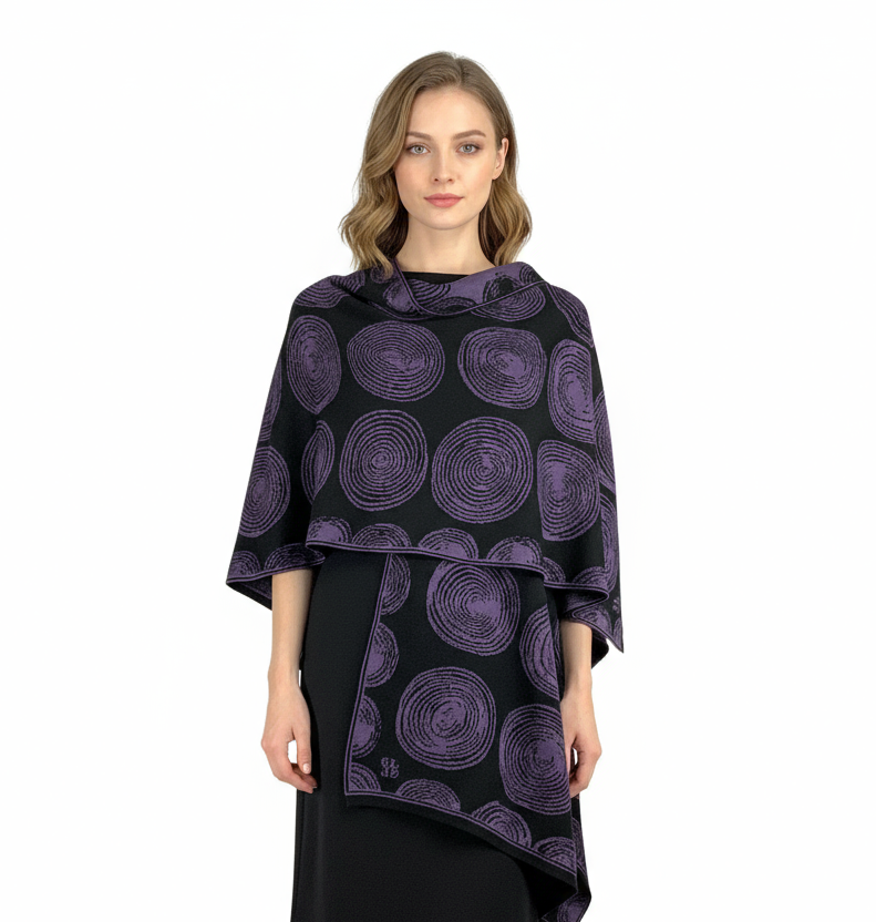 Spirals Cape Purple & Black