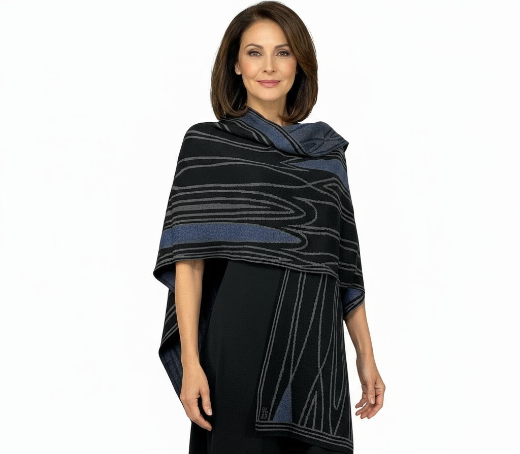 Mid Century Black, Charcoal and denim