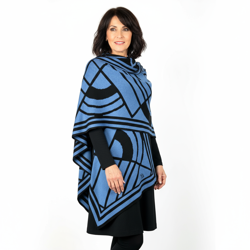 Deco Cape Black & Lt. Blue