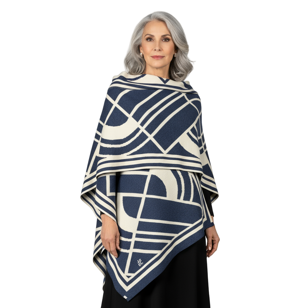 Deco Cape Denim and Cream