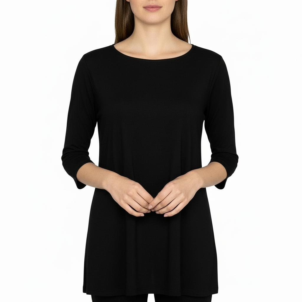 Solid Black Aline Tunic