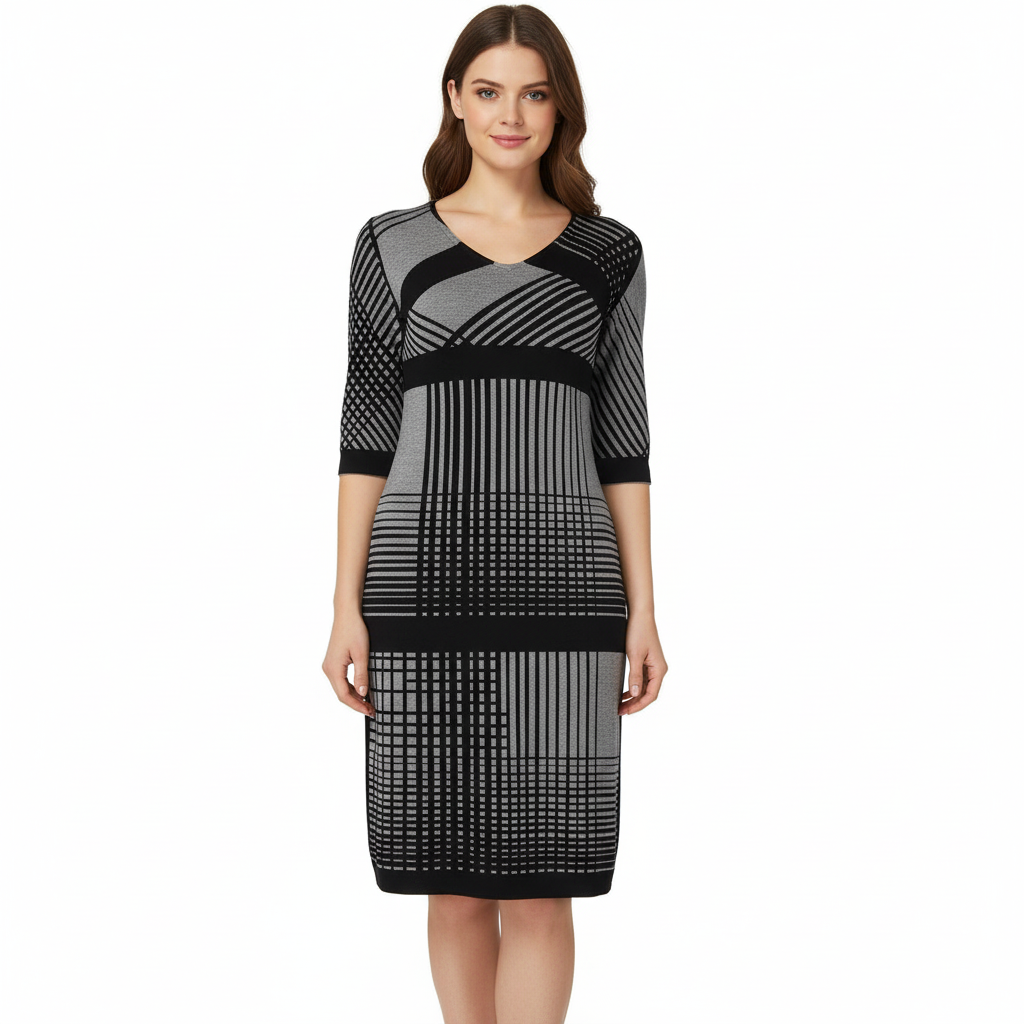 Amanda Cosica Dress Black and Grey
