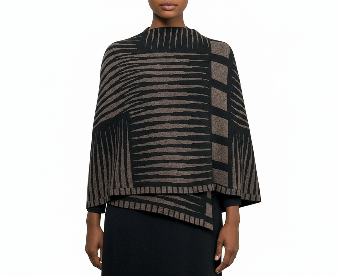 Tides: Reversible black/bronze Shawl Scarf Wrap