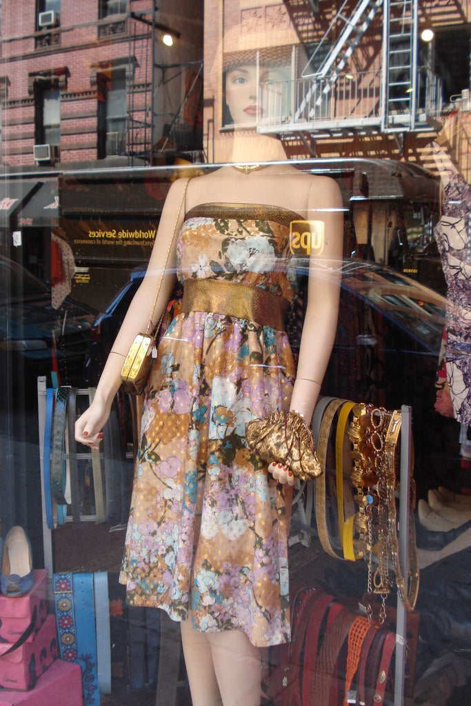 Mary Dress in window, Orchard Street, Lower East Side