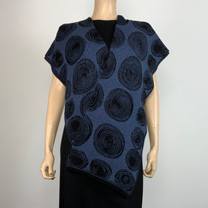 Spirals Denim Black Shawl Scarve Wrap