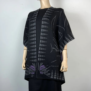 Blossom Cape  Black Charcoal Purple