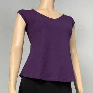 Solid Ava Top Cap Sleeve Purple
