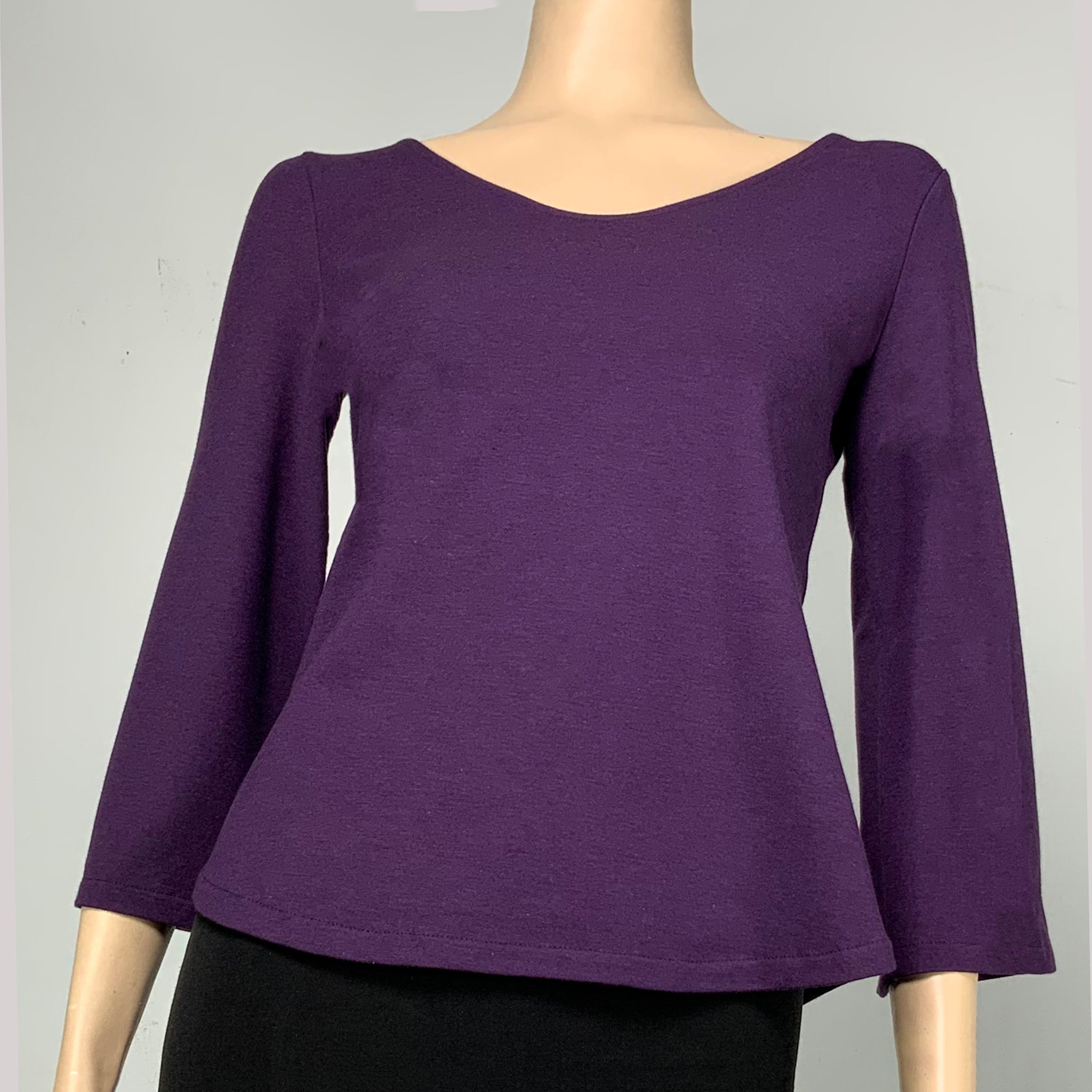 Solid Ava Top Flared Sleeve