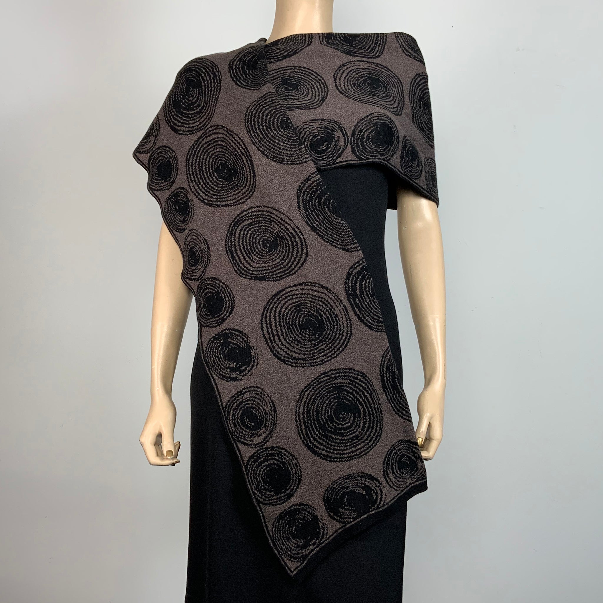 Spirals Bronze Black Shawl Scarve Wrap